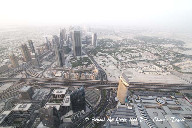 A bird's eye view of downtown Dubai.