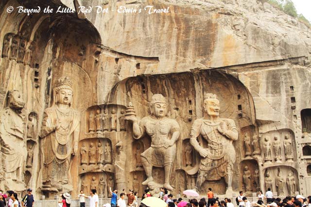 The centerpiece of Longmen Grottoes are these gigantic statues carved into the cliff sides.