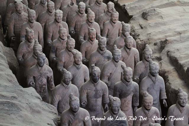 Each terracotta warrior has its own unique facial features and expression. No two figures have the same face.