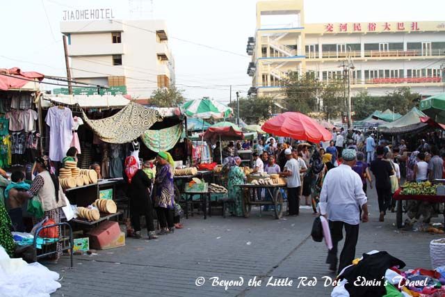 The local bazaar next to our hotel. Its only 8.30pm but the sky is still very bright. Due to the hot weather, business activity only starts after 7pm when it's cooler.