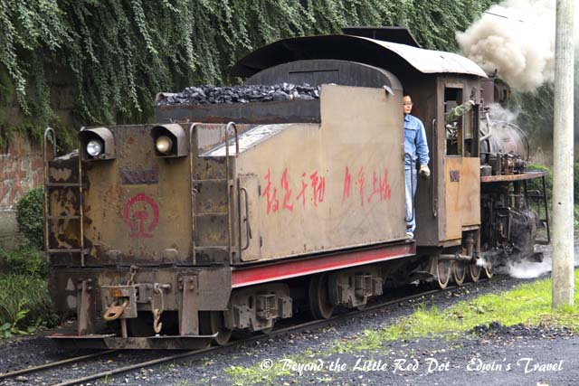 The old steam engine coming in for refueling.