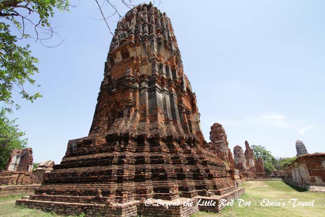 Numerous stupas line the ruins.