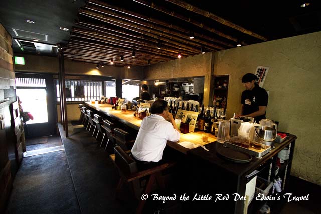 The bar and behind is where the ramen is prepared.