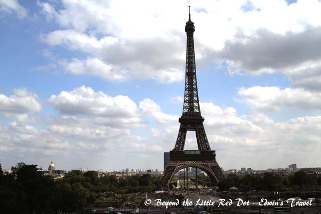 We were contented to just admire the view. You get a better picture of the tower from the Trocadero.