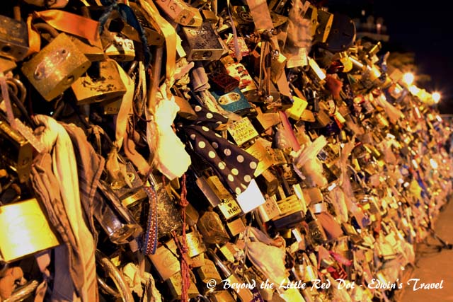 The Ponts des Arts where every tourist from all over the world declare their undying love for each other by putting a lock on the bridge and throwing the key into the river below. No, we didn't do that.