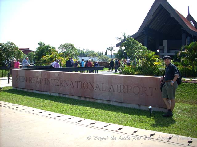Siem Reap airport is a small airport and everyone has to walk in the open if they want to get to the terminal or plane.