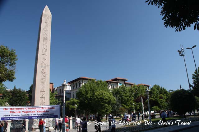 Several obelisks also stand in the square. 