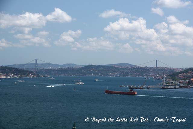 A view of the Bosporus Strait from Tokapi Palace.