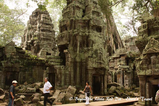 A lot of the walls have collapsed into piles of stone.