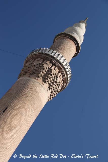 The minaret of the Grand Mosque in Bursa. 