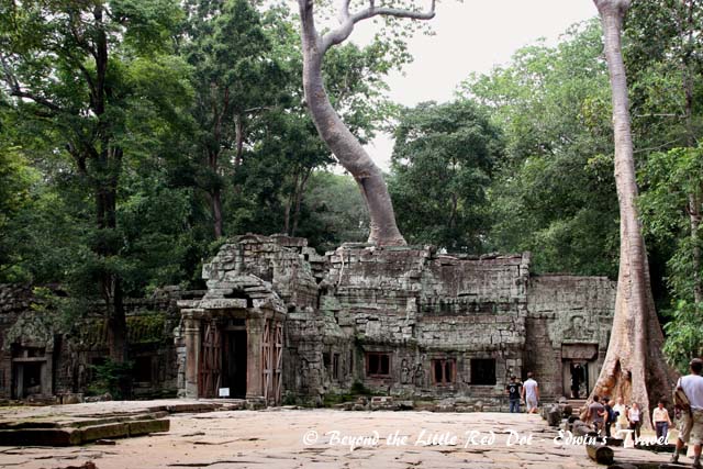 Leaving Ta Prohm from the back entrance.