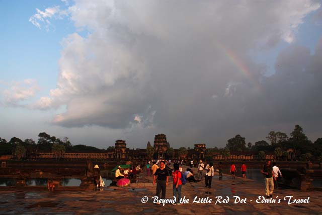 As we took one last look at Angkor Wat, we could see a rainbow forming over the temple. Beautiful!