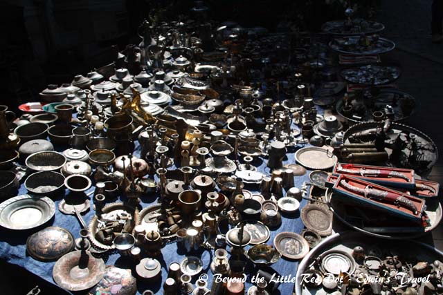 Antiques for sales by the street.