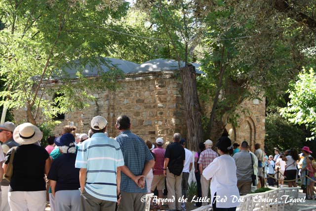 Everyone queuing up to enter the house. It's a small chapel now.