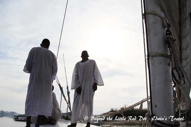 Our Nubian crew preparing to cast off.
