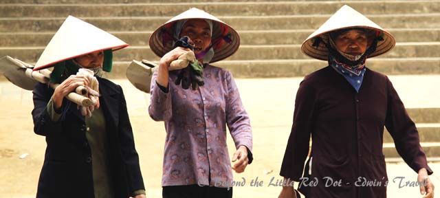 Some of the workers from the village. I see that most of them are women.