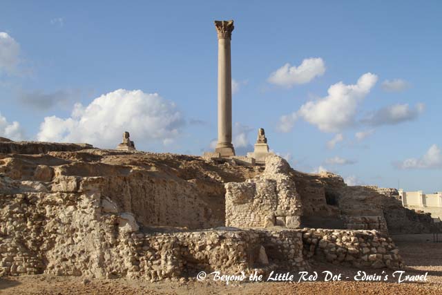 A brief stop at the Pillar of Pompey. This is a Roman era column and is made of a single piece of granite. It is more than 20m in height.