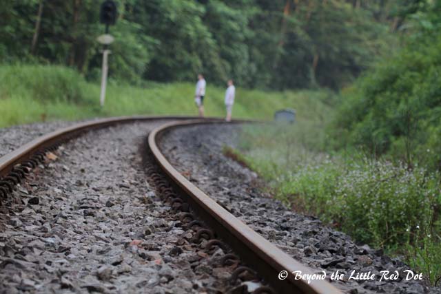 Stopping to see the sign.