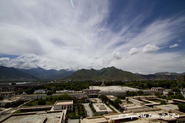 You can see the city square from the halfway point.