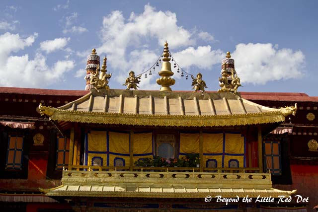 One of the gold gilded roofs of the temple.