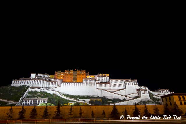 In front of the palace.