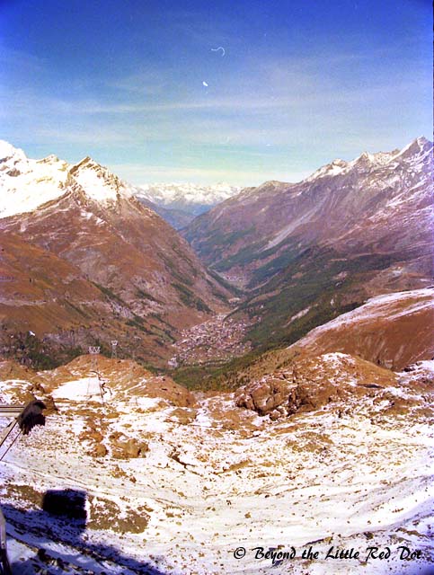 You can see Zermatt town from Gornergrat. It's a really small town with just a few streets.