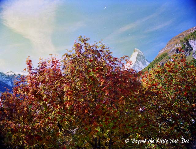 Since it was low season, we got to choose the best room and we got a nice view of the Matterhorn from the balcony in our room. The autumn foliage was just awesome.