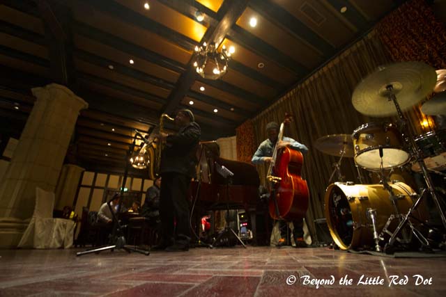Here I was squatting in front of the saxophonist and trying to get that dramatic concert shot.