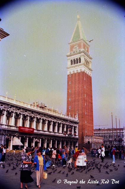 The bell tower of St Mark. You can go up for a view of Venice.