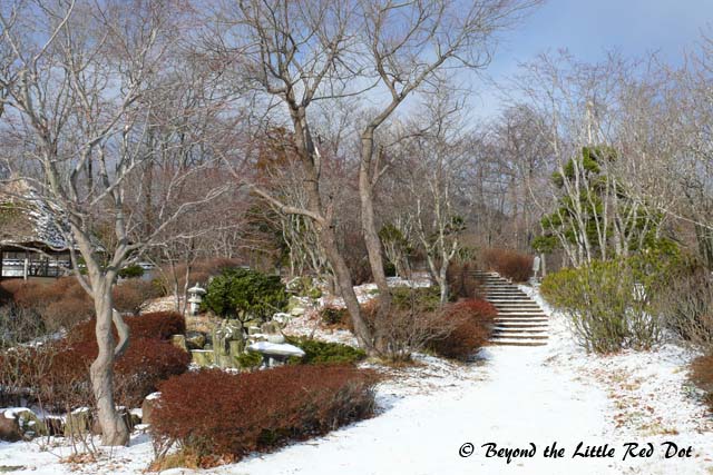 A lovely winter scene near the samurai theme park.