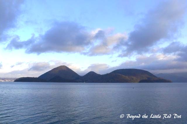 The island in the center of the crater lake.