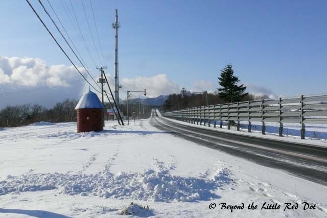 Stopping in the countryside for a photo stop on the way to our ski resort.