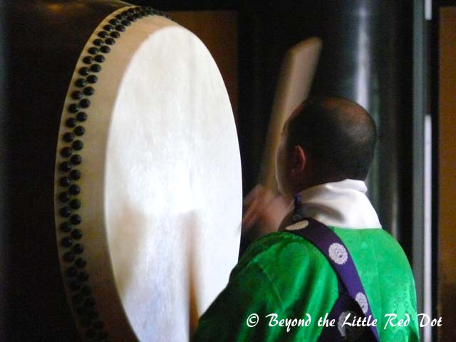 A priest on the drum.