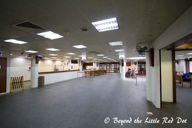 The upgraded terminal with customs check-in for people taking the boat to Malaysia.