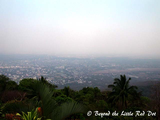 You do get a good view of Chiangmai from the temple.