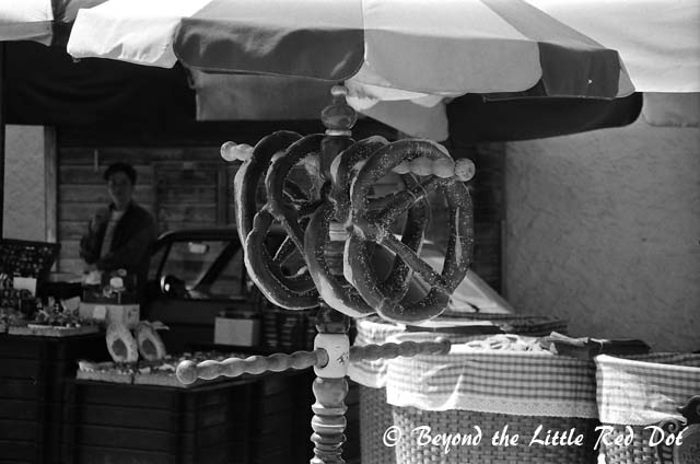 Giant pretzels. They were coated in salt. Salt was one of the main exports of this city in the past. There are many salt mines in the nearby mountains.