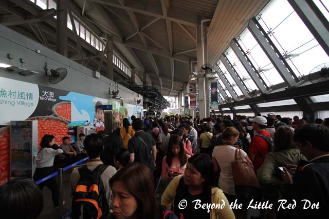 Queuing for the cable car to Ngong Ping. The crowd was already starting to build up. I waited for around 45 minutes to board the cable car.