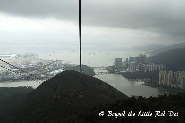 Looking back at Tung Chung, the starting point of the ride.