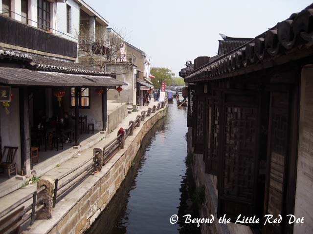 A more quiet section of the village.