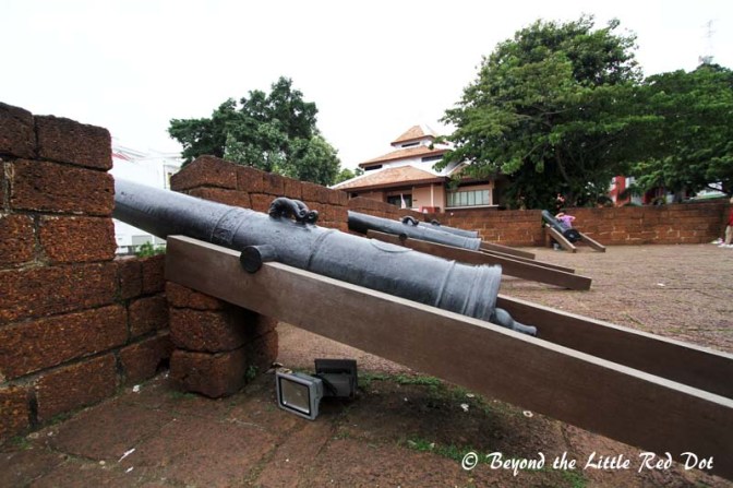 An old Portuguese fort that guarded the river mouth.