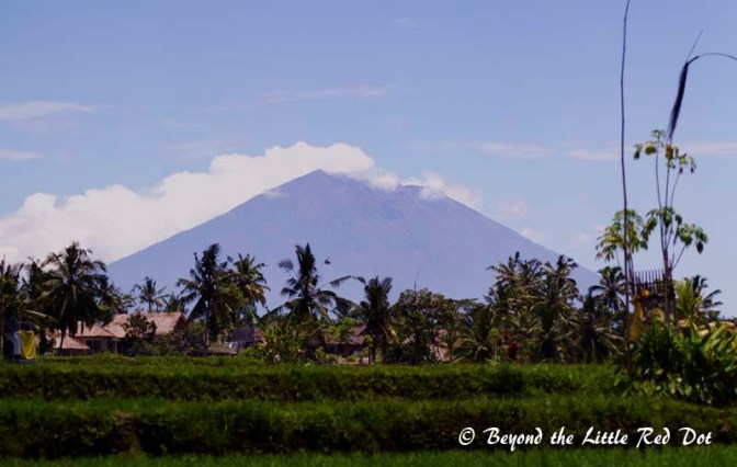 The majestic Gunung Agung can be seen rising more than 3000m from the countryside.