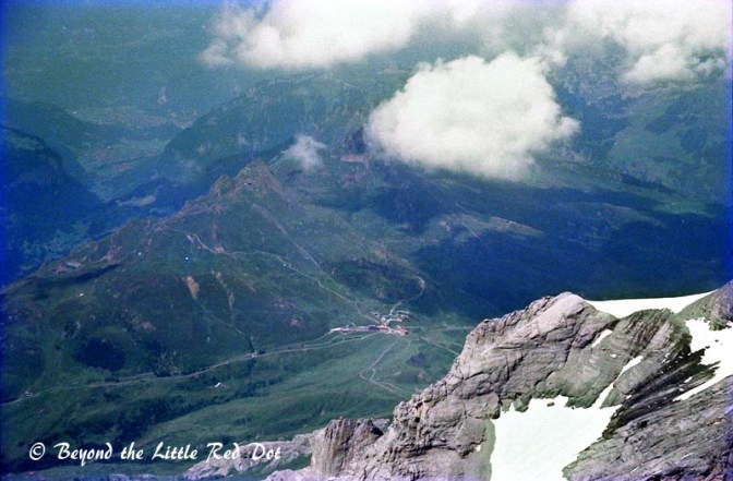 Just before entering the tunnel I could see the valley with the villages below.