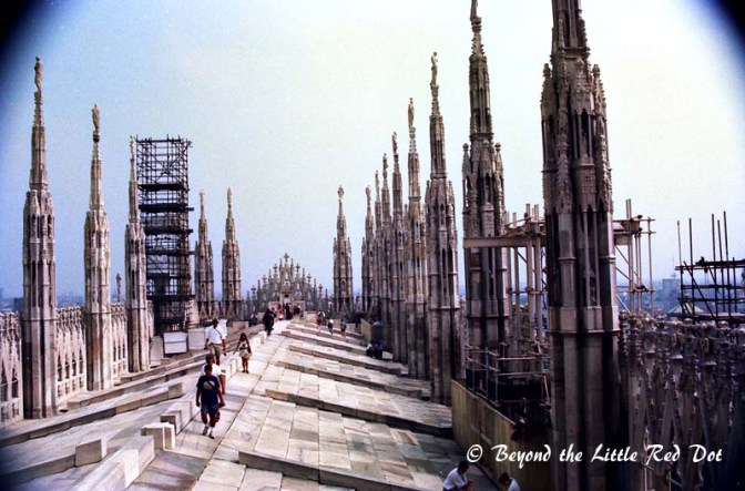 Going up the roof of The Duomo for a great view of the city.