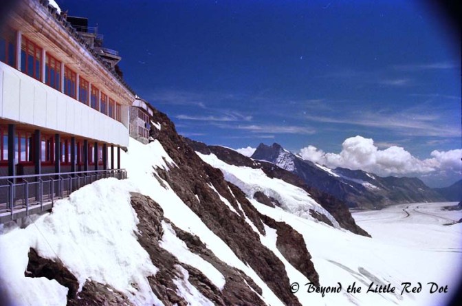 The view from the restaurant at Jungfraujoch.