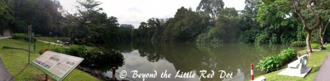 The small pond that marks the start of the hike. This is near Normanton Park.