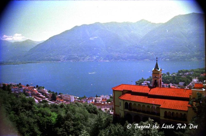 Looking down on Lorcano town and the sanctuary of Madonna Del Sasso.