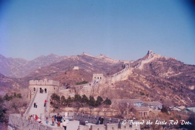 My first view of the Great Wall. There were not many tourists at that time and the weather was superb. 