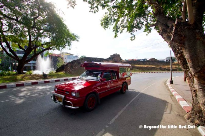 Part of the ancient city walls still stand at the 4 corners of the city.