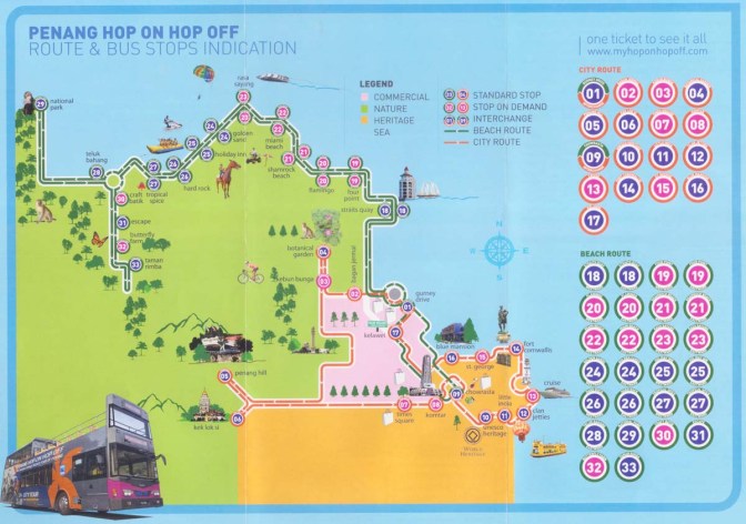 A scanned version of the Penang Hop-on Hop-off bus brochure. Go to their website to find out more information.