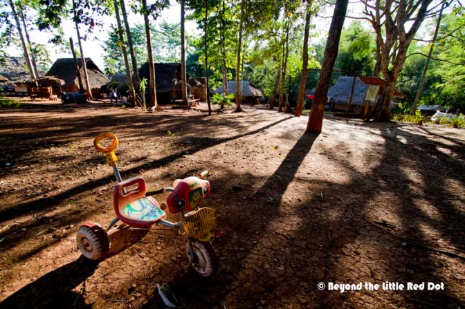 The day drew to a close and the villagers were back in their houses for dinner. This tricycle will have to wait for tomorrow morning to be ridden again.